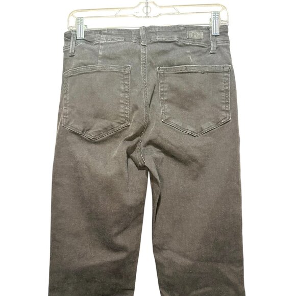 Paige High Rise Lou Lou Jeans Womens 27 black Wide Leg Flare Button Fly Classic - Picture 11 of 16